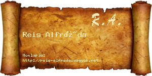 Reis Alfréda névjegykártya
